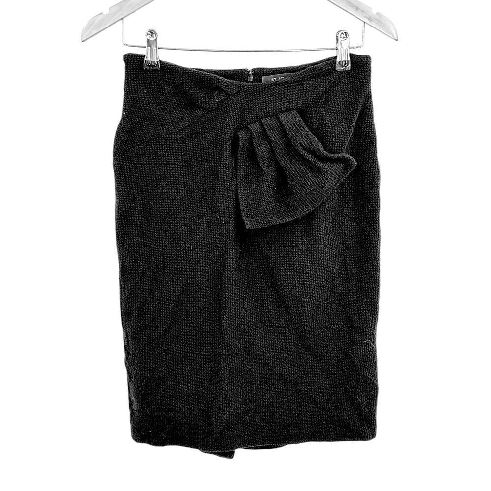 St. John black knit skirt with fabric detail size 8